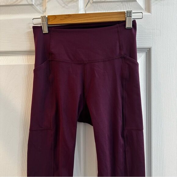 Girlfriend Collective women's High Waisted 7/8 Pocket Legging - Plum size Small - Picture 5 of 8